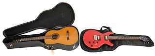 Two Piece Lot, to include an Ensenada Classical guitar, model #CG105, circa 1970's, nylon string, good condition, hardshell case; along with a Dean El