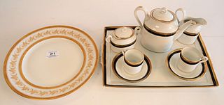 20 Piece Richard Ginori China Lot, to include a set of 12 Torino dinner plates, along with an 8 piece Palermo black tea set for two, diameter of dinne