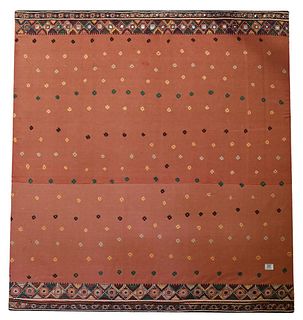 Two Pakistani Textiles, to include embroidered cotton quilt, circa 1901, along with section of a special occasion shawl, Valley of Swat, circa 1900, 5