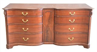 Mahogany Double Dresser, having four drawers, with center opening to one door, height 35 inches, top 23" x 72".