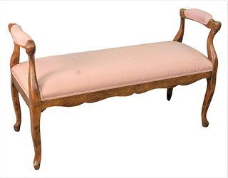 Minton Spidell Louis XV Style Bench, height 28 inches, width 48 inches, depth 17 inches.