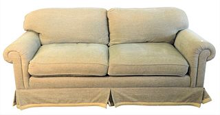 Edward Ferrell Custom Sofa, height 31 1/2 inches, length 72 inches.