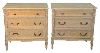 Pair of Meyer, Gunther & Martini Amalia Commodes, having three drawers each, height 30 inches, width 29 1/2 inches, depth 15 1/2 inches.