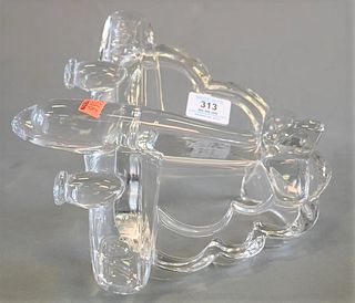Daum Crystal Art Glass Airplane, H-OJ marked on the wing, height 7 1/2 inches, length 10 inches.