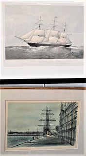 Two Piece Maritime Group, to include Jean-Marie Carzou (French/American, 1907) "Le Port", lithograph in colors on paper, signed and numbered '23/100' 