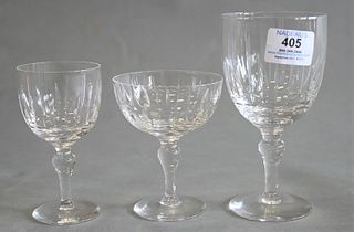 26 Piece Stuart Crystal Stems, to include 5 cordials, 11 red wines, along with 10 cocktail glasses, height of red wine 6 1/2 inches.