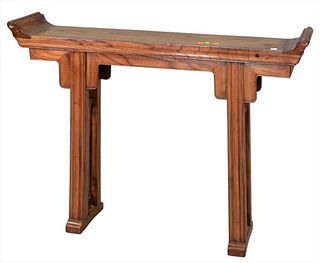 Chinese Hardwood Diminutive Alter Table, height 35 1/2 inches, width 46 inches, depth 9 1/2 inches.
