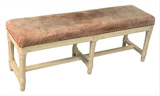 Louis XVI Style Bench, having upholstered top, height 18 inches, length 49 inches.