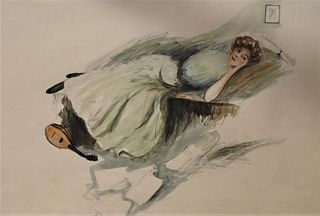Charles Sheldon (American, 1889-1960), Illustration Glamour, watercolor and pencil on paper, signed "C.G. Sheldon", sight size 16" x 24".