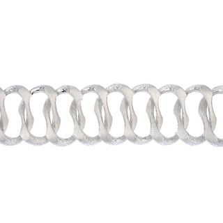 A textured bracelet. Designed as a series of textured oval links, to the partially concealed clasp.