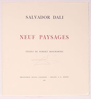 Salvador Dali - Hand Signed Cover Sheet for "Neuf