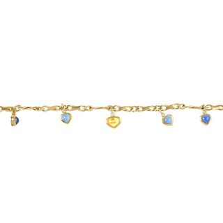 ADLER - a sapphire, citrine and diamond bracelet. The fancy-link chain, suspending a series of sapph