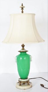 Steuben Green Jade Lamp