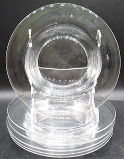 (6) Set of Steuben Clear Glass Soup Bowls