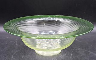 Steuben Green Glass Center Bowl