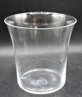 Large Signed Steuben Clear Glass Vase
