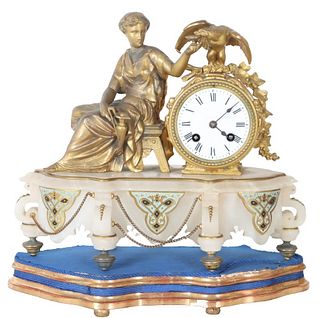 Antique Fr. Empire Neoclassical Gilt Bronze Clock
