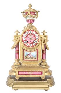 Antique French Gilt Ormolu Mantle Clock