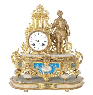 Antique French Gilt Figural Sevres Style Clock