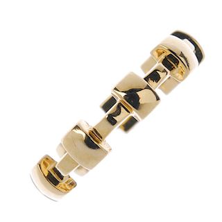 CHANEL - an 18ct gold 'Palisade' ring. Of geometric design, the rectangular-shape raised panels, to