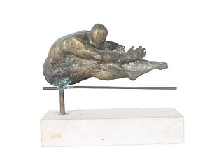 Abstract Bronze Sculpture Mounted on Base
