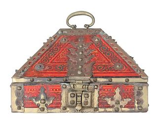 Indian Polychrome Dowry Box