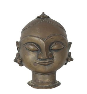 Indian Bronze Votive Head