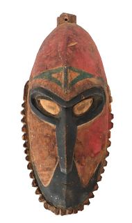 Papua New Guinea Carved Polychrome Mask
