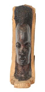 African Carved Ebony Sculpture of Woman