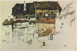 Egon Schiele (After) - Old Houses in Krumau
