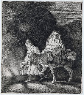 Rembrandt van Rijn (after) - The Flight into Egypt: a
