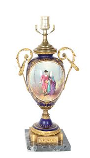 Royal Vienna Hand Painted Urn Lamp