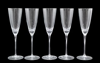 (5) Tall Glass Champagne Glasses