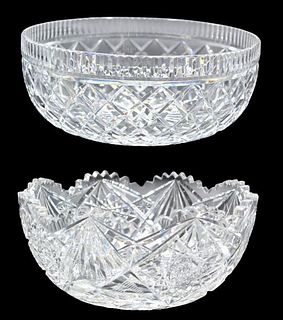 Pair of Crystal Cut Glass Bowls
