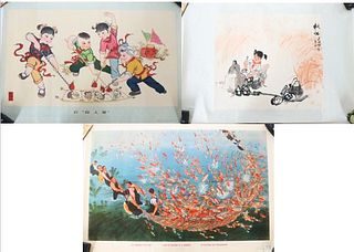 (3) 20th C Original Chinese Posters
