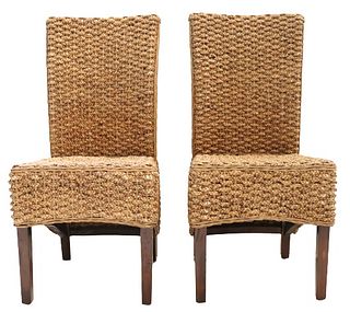 Pair of Woven Dining Room Chairs