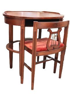 Vintage Wooden Desk & Chair