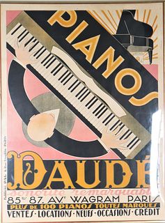 Andre Daude, Art Deco "Pianos Daude" - Poster