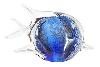 Vintage Murano Style Blue Glass Fish
