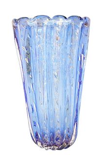 Italian Blue Art Glass Vase