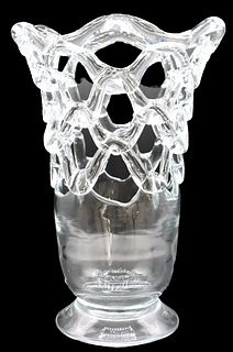 Italian Openwork Blown Glass Vase