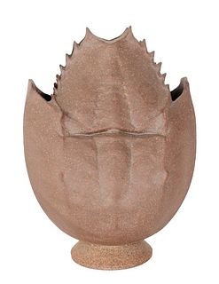Stoneware Horseshoe Crab Art Vase