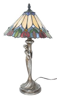 Tiffany Style Stained Glass Figural Lamp