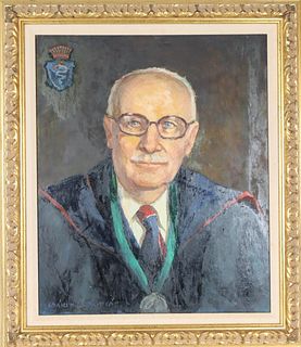 Portrait of a Scholar, Signed Oil on Canvas