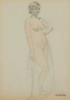 George Bellows Standing Female Nude Drawing