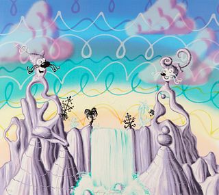 Kenny Scharf "Aqua Pollination" Silkscreen
