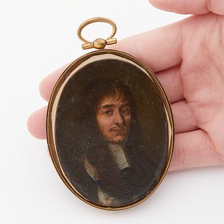 17th c. Anglo-Flemish School Miniature Painting on Copper