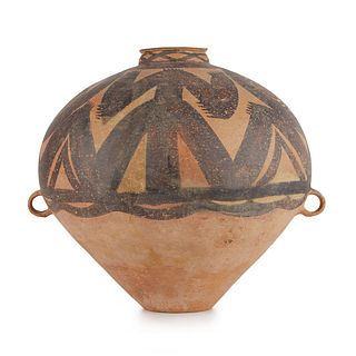 Chinese Terracotta Neolithic Pot - Humanoid Decoration