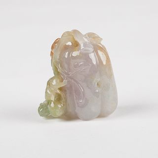 Chinese Lavender Celadon Jade Melon Carving