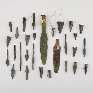 Grp: 29 Chinese Bronze Blades & Arrowheads